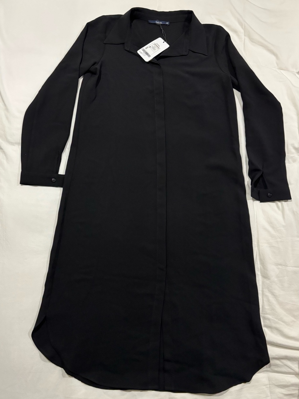 Vince Black Long-Sleeve Hijab Dress